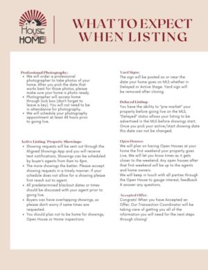What to Expect When Listing